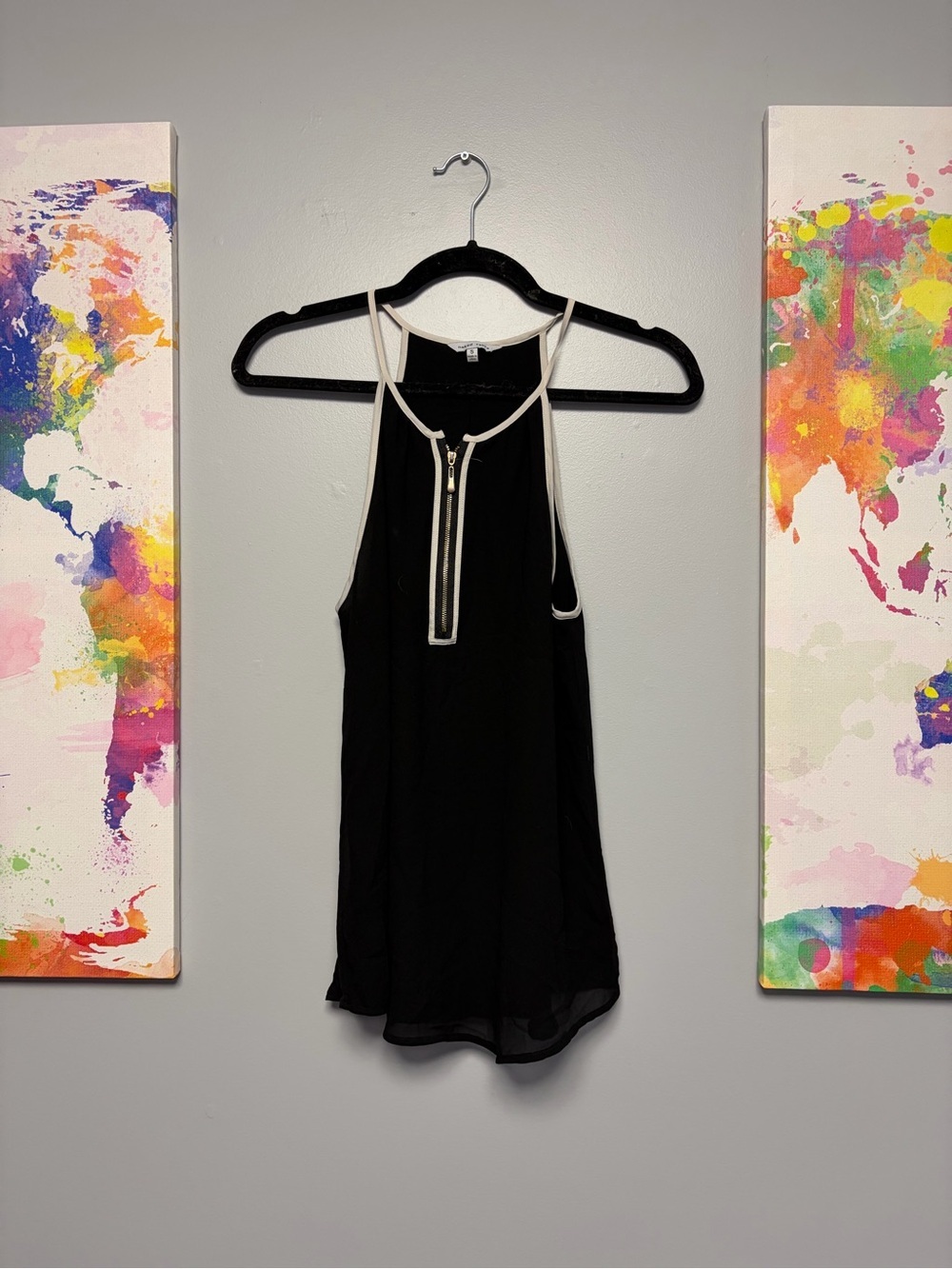 **3 for $15** Naked Zebra Gray Tank Top with White Trim **3 for $15**